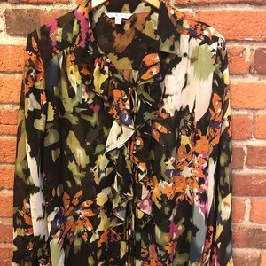CABI like new watercolor blouse / coverup